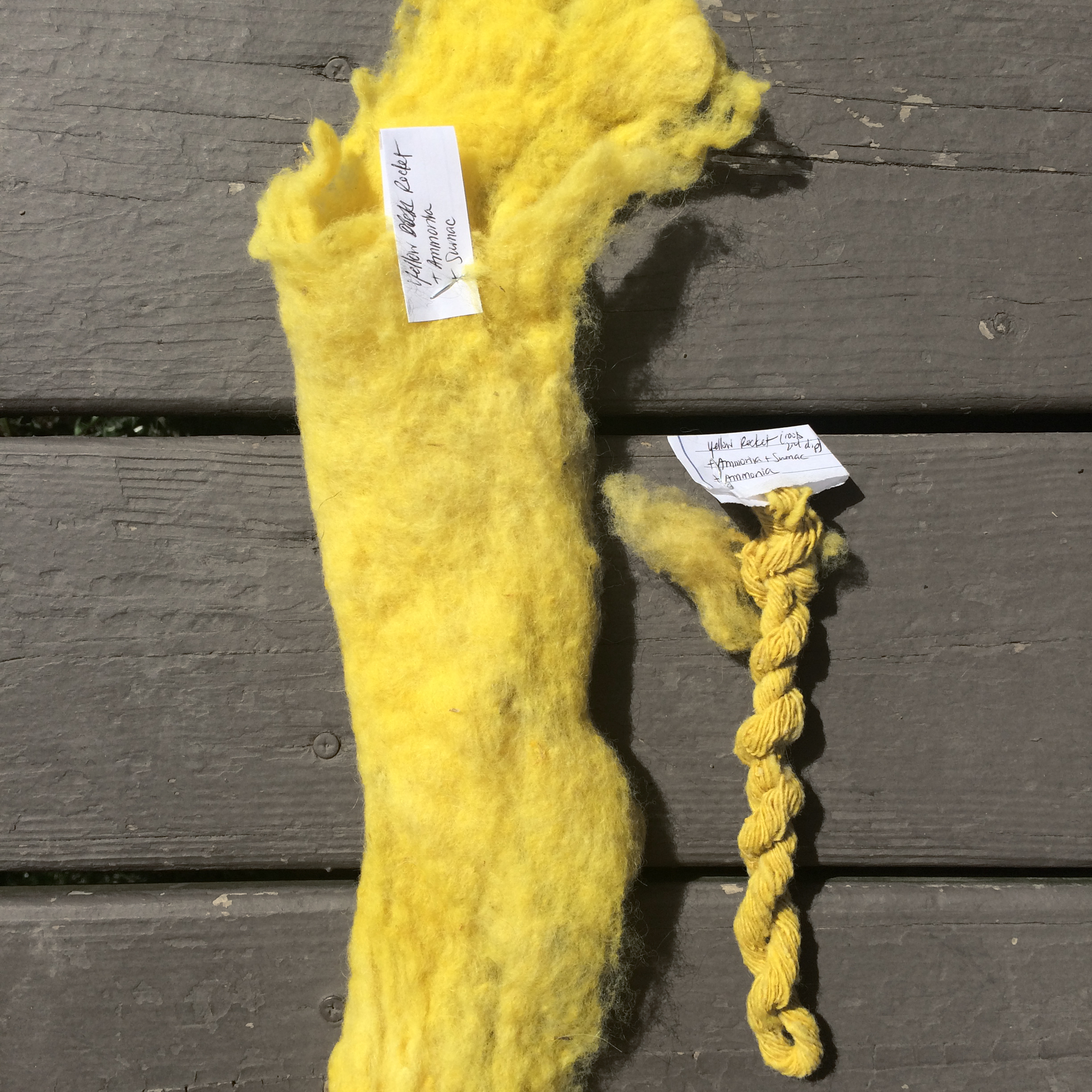 Yellow Rocket Dye Samples